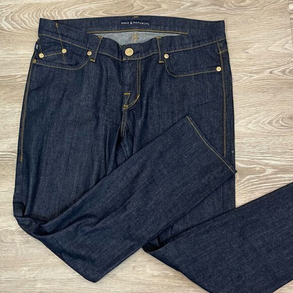 Rock & Republic Navy Blue Low Rise Ankle crop Jeans - Picture 3 of 13